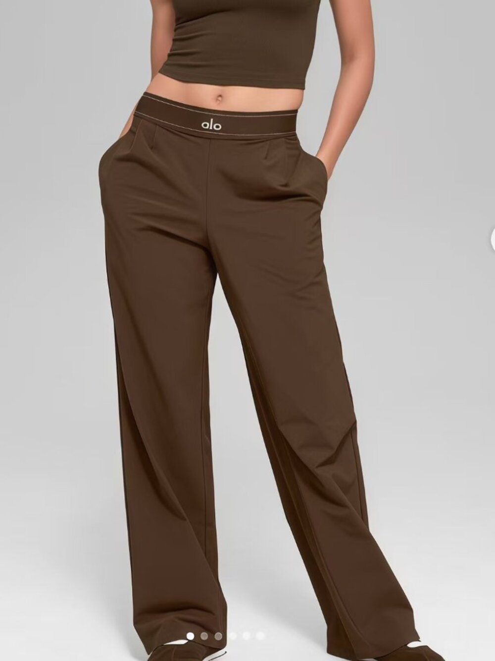 Alo Yoga Espresso Versatile High/Low Rise Trouser🔆Athleisure🎓Office (Regular) - Picture 1 of 7